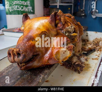 Horneo pig for sale at local market Stock Photo