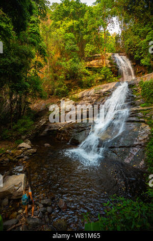 Huai Sai Luang waterfall in Doi Inthanon National Park near Chiang Mai Thailand Stock Photo