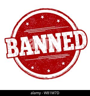 Banned sign or stamp on white background, vector illustration Stock Vector