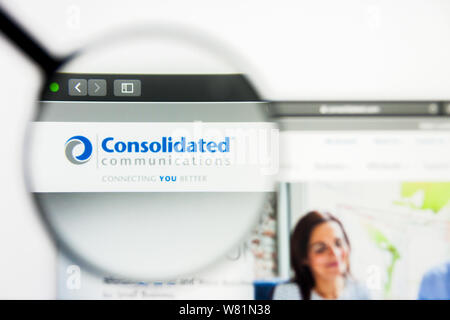 Richmond, Virginia, USA - 7 August 2019: Illustrative Editorial of Consolidated Communications Holdings Inc website homepage. Consolidated Communicati Stock Photo