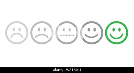 rating satisfaction feedback in form of emotions excellent good normal bad awful vector illustration EPS10 Stock Vector