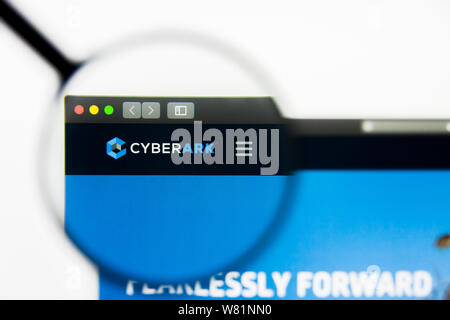 Richmond, Virginia, USA - 7 August 2019: Illustrative Editorial of CyberArk Software Ltd website homepage. CyberArk Software Ltd logo visible on scree Stock Photo