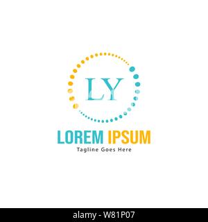 Initial LY logo template with modern frame. Minimalist LY letter logo vector illustration design Stock Vector