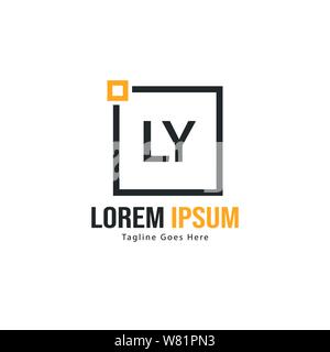 Initial LY logo template with modern frame. Minimalist LY letter logo vector illustration design Stock Vector