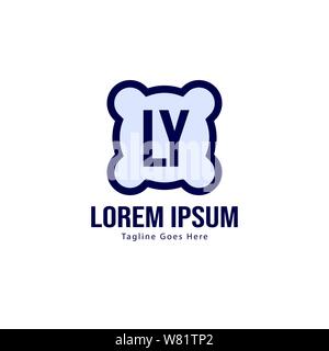 Initial LY logo template with modern frame. Minimalist LY letter logo vector illustration design Stock Vector