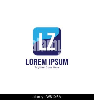 Initial LZ logo template with modern frame. Minimalist LZ letter logo vector illustration design Stock Vector