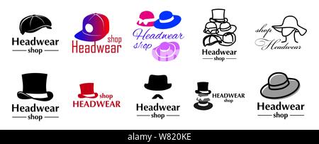 vector logo for store hats and caps Stock Vector