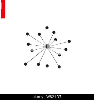 Molecule or hub network connection isolated flat icon vector illustration on white background.eps 10. Stock Vector