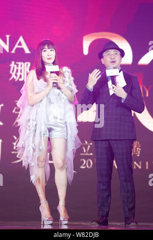 Canadian actress Christy Chung, left, attends a press conference for Chlitina as a promotional event for the 20th Shanghai International Film Festival Stock Photo