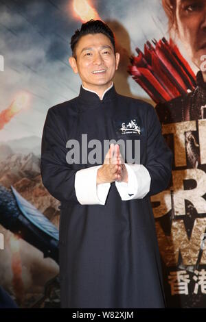 --FILE--Hong Kong singer and actor Andy Lau attends a premiere for his movie 'The Great Wall' in Hong Kong, China, 20 December 2016.   Andy Lau, one o Stock Photo