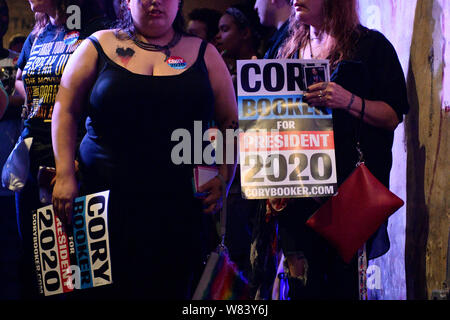 Philadelphia, United States. 07th Aug, 2019. Sen. Cory Booker (D-NJ), Presidential hopeful for the US 2020 Elections holds a Philadelphia Rise campaign rally at the Fillmore, in Philadelphia, PA., on August 7, 2019. Credit: OOgImages/Alamy Live News Stock Photo