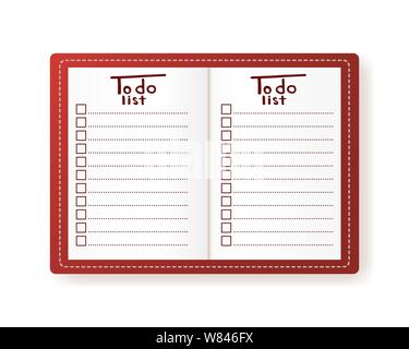 To do list. Blank planning. Vector illustration Stock Vector