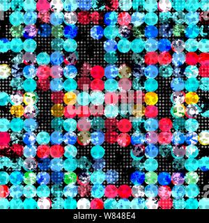 bright abstract psychedelic circles on a black background. vector illustration Stock Vector