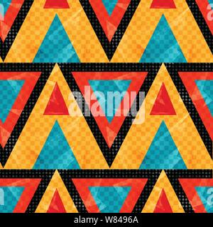 orange red and blue polygons. seamless pattern. vector illustration Stock Vector