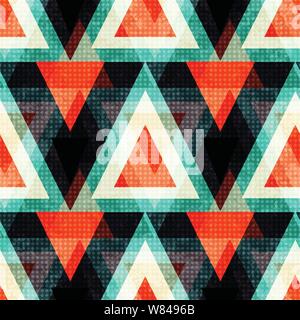 colored polygons on a dark background. Seamless geometric pattern. vector illustration Stock Vector