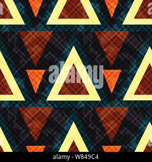 colored polygons in a retro style. Seamless geometric pattern. vector illustration Stock Vector