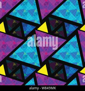 bright colored polygons. abstract psychedelic background. seamless pattern. vector illustration Stock Vector