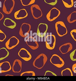 seamless vector pattern with scattered spots with cut out pear shapes Stock Vector