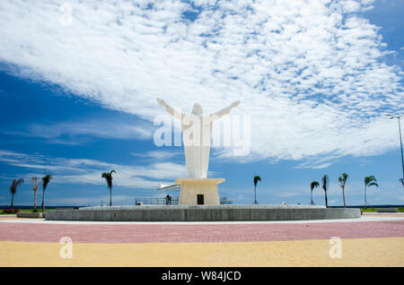 The Christ at the Paseo Marino in the city of Colon Stock Photo
