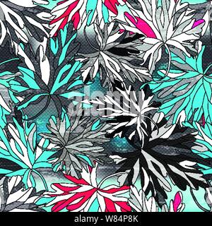 beautiful petals of flowers on a colored background seamless pattern Stock Vector