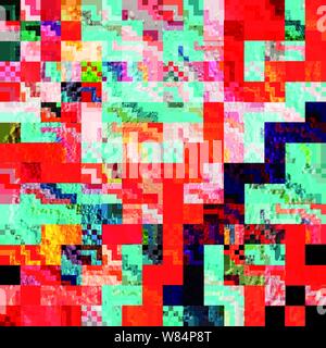 Beautiful colored small pixels seamless pattern Stock Vector