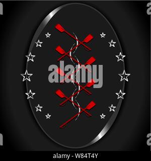 Rowing emblem or logo from medal vector image Stock Vector