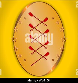 Rowing emblem or logo from medal vector image Stock Vector