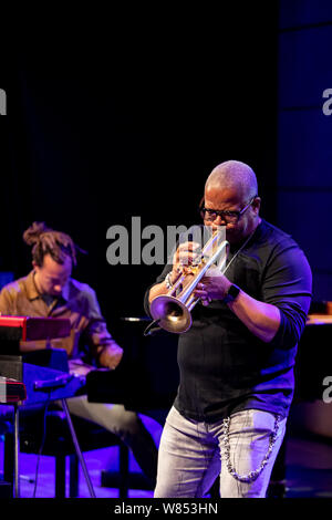 Cracow, Poland - July 17, 2019: Terence Blanchard and The E-Collective on stage in Manggha Museum of Japanese Art and Technology at the Summer Jazz Fe Stock Photo