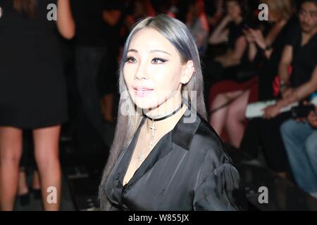 Chaelin Lee, or Lee Chae-rin, better known by her stage name CL, of South Korean girl group 2NE1, attends the Alexander Wang fashion show during the N Stock Photo