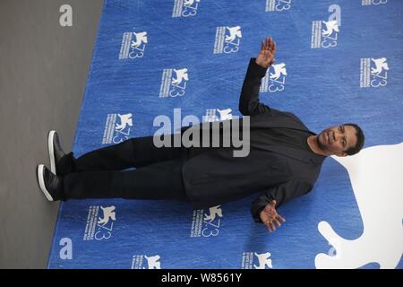 American actor Denzel Washington attends a press conference for his movie 'The Magnificent Seven' during the 73rd Venice Film Festival in Venice, Ital Stock Photo