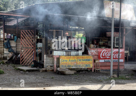 Street restaurant in Puerto Viejo, Costa Rica, November 2011. Stock Photo