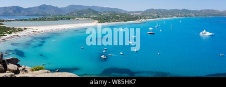 Villasimius Sardinia beach and landscape Porto Giunco Stock Photo