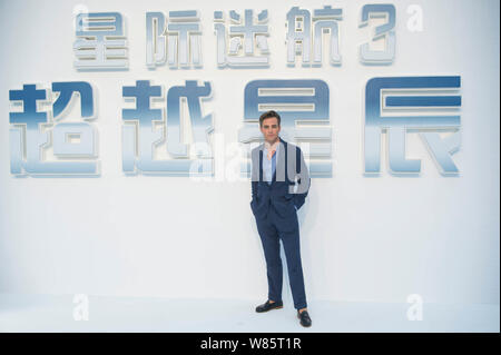 American actor Chris Pine attends a press conference for the China premiere of his new movie 'Star Trek Beyond' in Beijing, China, 18 August 2016. Stock Photo