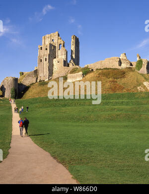 Path to Corfe Castle, Isle of Purbeck, Dorset, England, United Kingdom Stock Photo