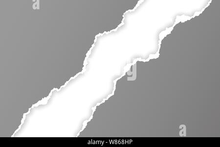 Horizontal torn paper edge. Ripped squared horizontal paper strips. Vector illustration. Stock Vector