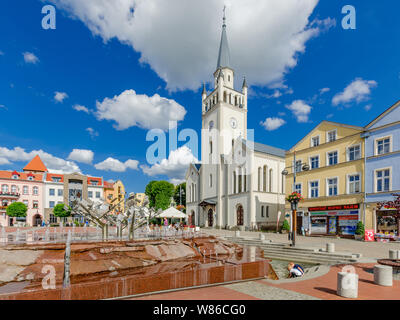 Bytow, pomeranian province, Poland, ger.: Butow. Church of St Catherine of Alexandria and St. John the Baptiste on main market place.