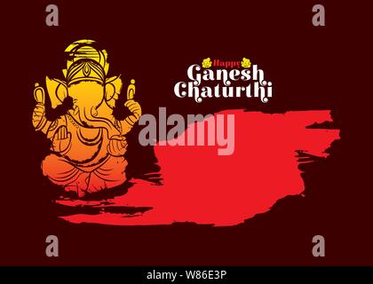 illustration of Ganesh Chaturthi festival of india banner concept design Stock Vector