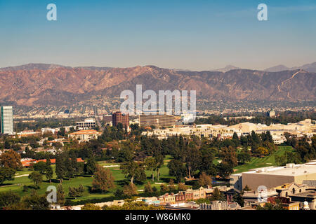 San Fernando Valley and Verdugo Mountains in Los Angeles Stock Photo