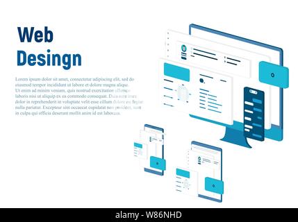 Website template design. Modern vector illustration concept of web page design for website and mobile website development. Easy to edit and customize. Stock Vector