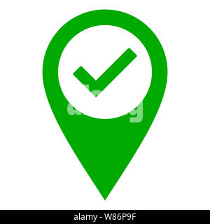 Map Pin Tick Tick and location pin Stock Photo - Alamy