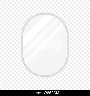 Vector realistic mirrors set with blurry reflection. Mirror frames or mirror decor interior Stock Vector