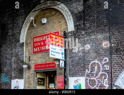 Entrance to Brighton Toy & Model Museum, Trafalgar Street, Brighton, East Sussex UK Stock Photo