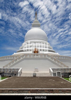 Buddhist Temple, Japanese Peace Pagoda, Unawatuna, Sri Lanka Stock Photo