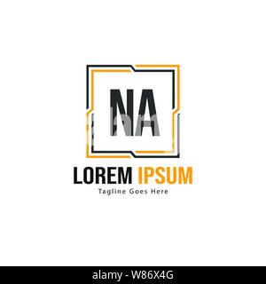 Initial NA logo template with modern frame. Minimalist NA letter logo vector illustration design Stock Vector