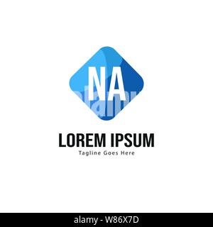 Initial NA logo template with modern frame. Minimalist NA letter logo vector illustration design Stock Vector