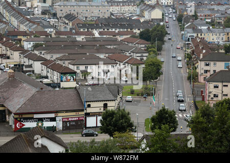 Looking towards the Bogside district of Derry from the city walls Stock Photo