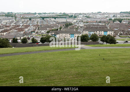 Looking towards the Bogside district of Derry from the city walls Stock Photo