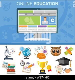 Online Education Banner Stock Vector