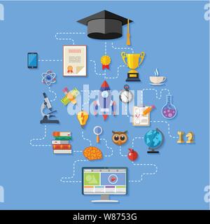 Online Education Infographics Stock Vector
