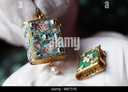 Gold enamel sale pendants